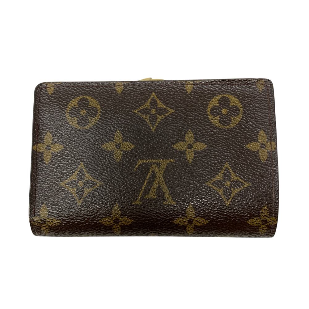 Vintage Louis Vuitton Monogram Kisslock Wallet Bifold Brown Signature Canvas - Picture 2 of 8